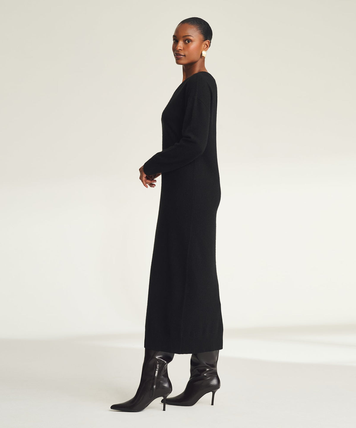 Signature Cashmere One Shoulder Dress