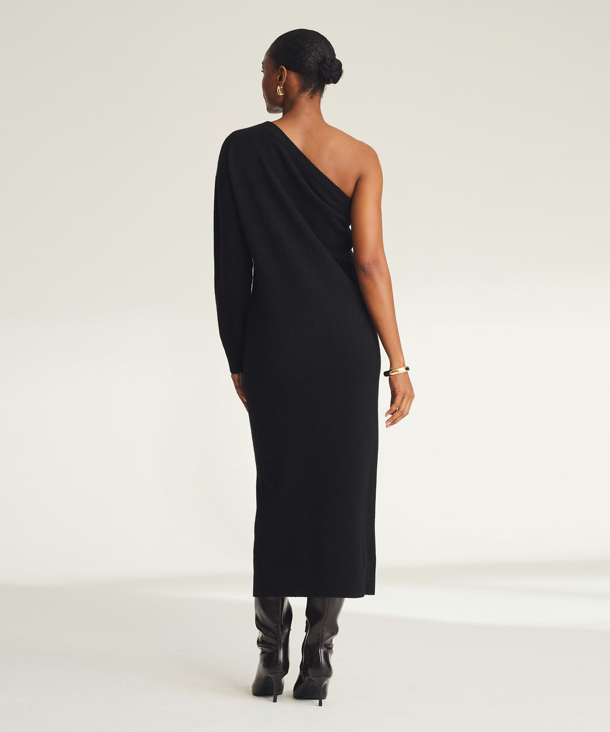 Signature Cashmere One Shoulder Dress