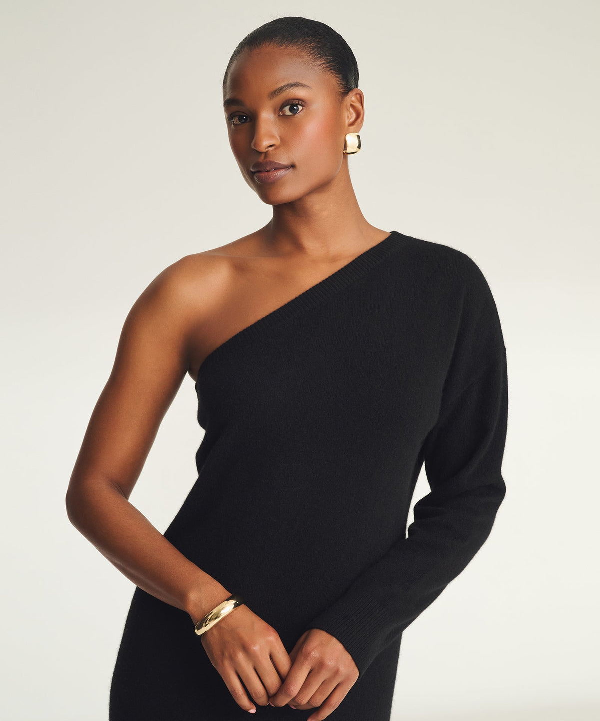 Signature Cashmere One Shoulder Dress