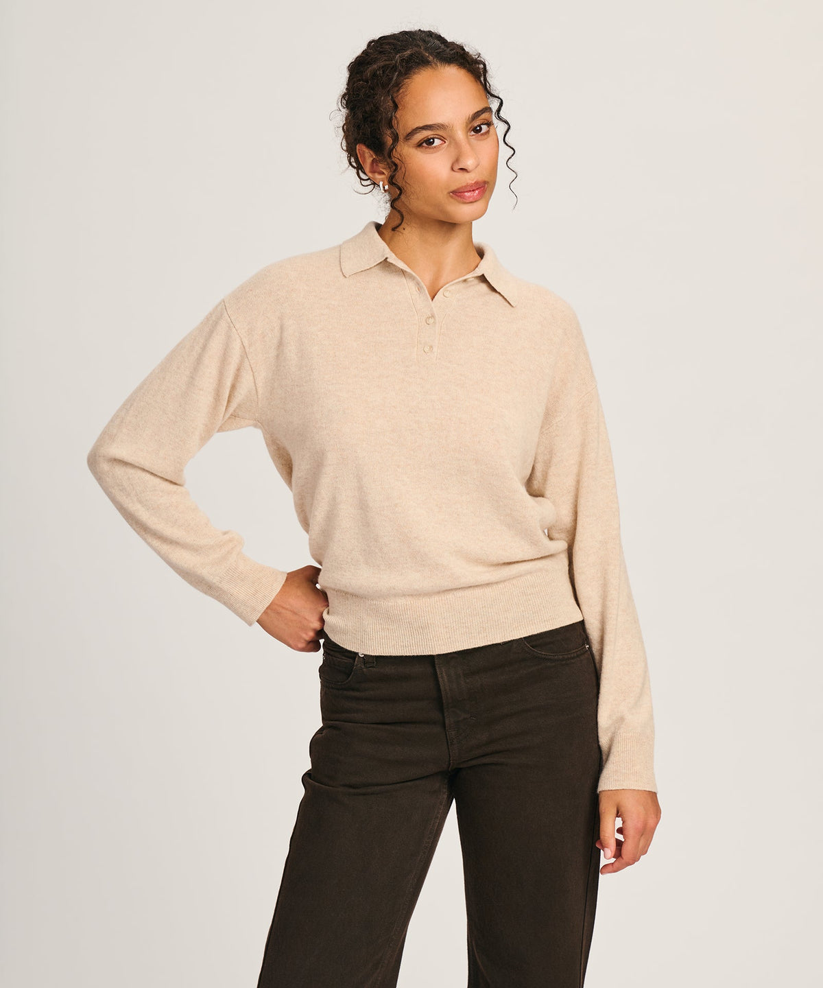 Signature Cashmere Polo Sweater