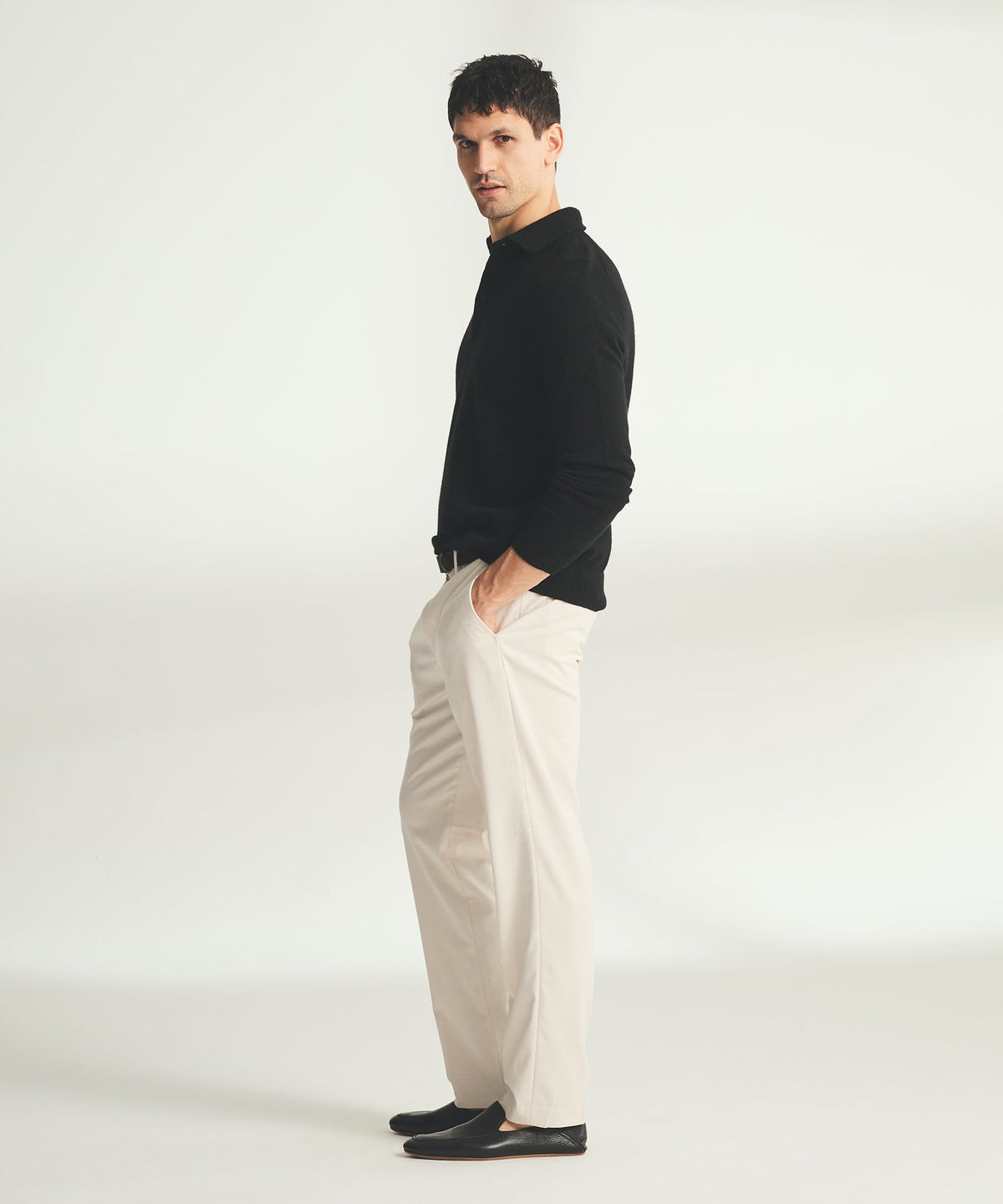 Signature Cashmere Long Sleeve Polo