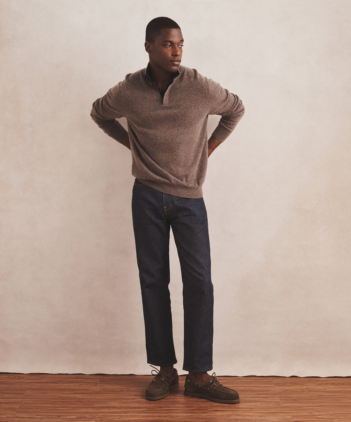 Signature Cashmere Quarter Button Down Sweater
