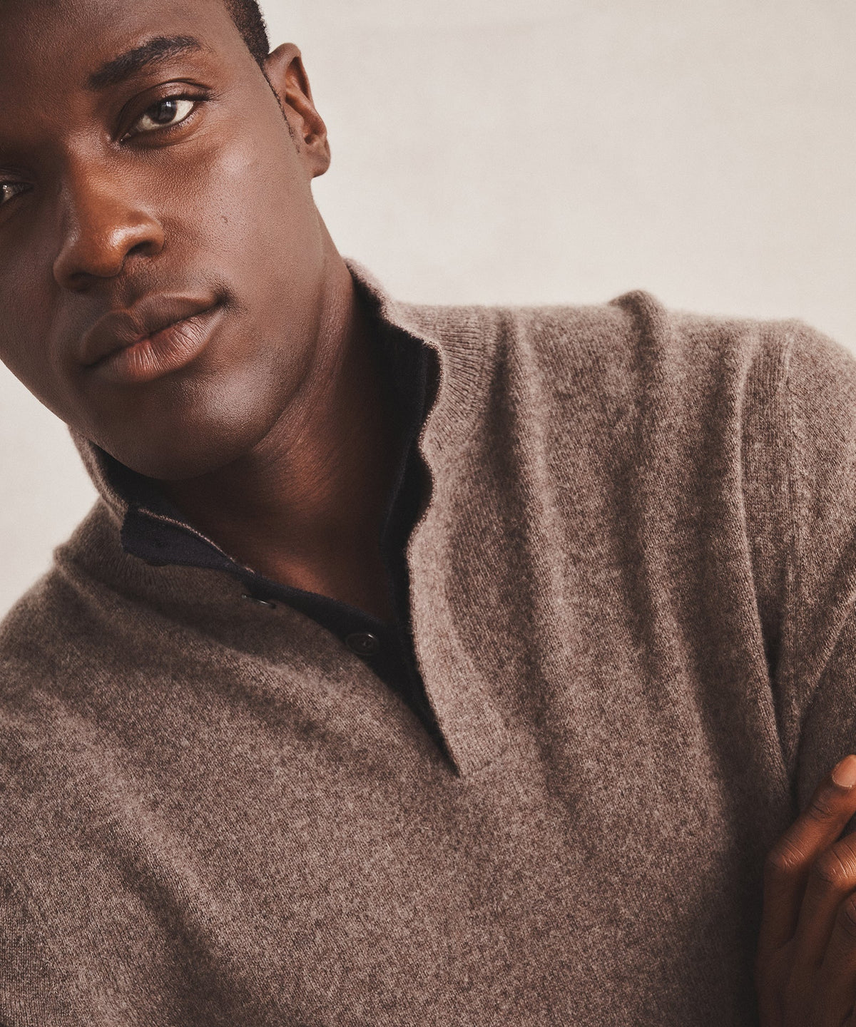 Signature Cashmere Quarter Button Down Sweater