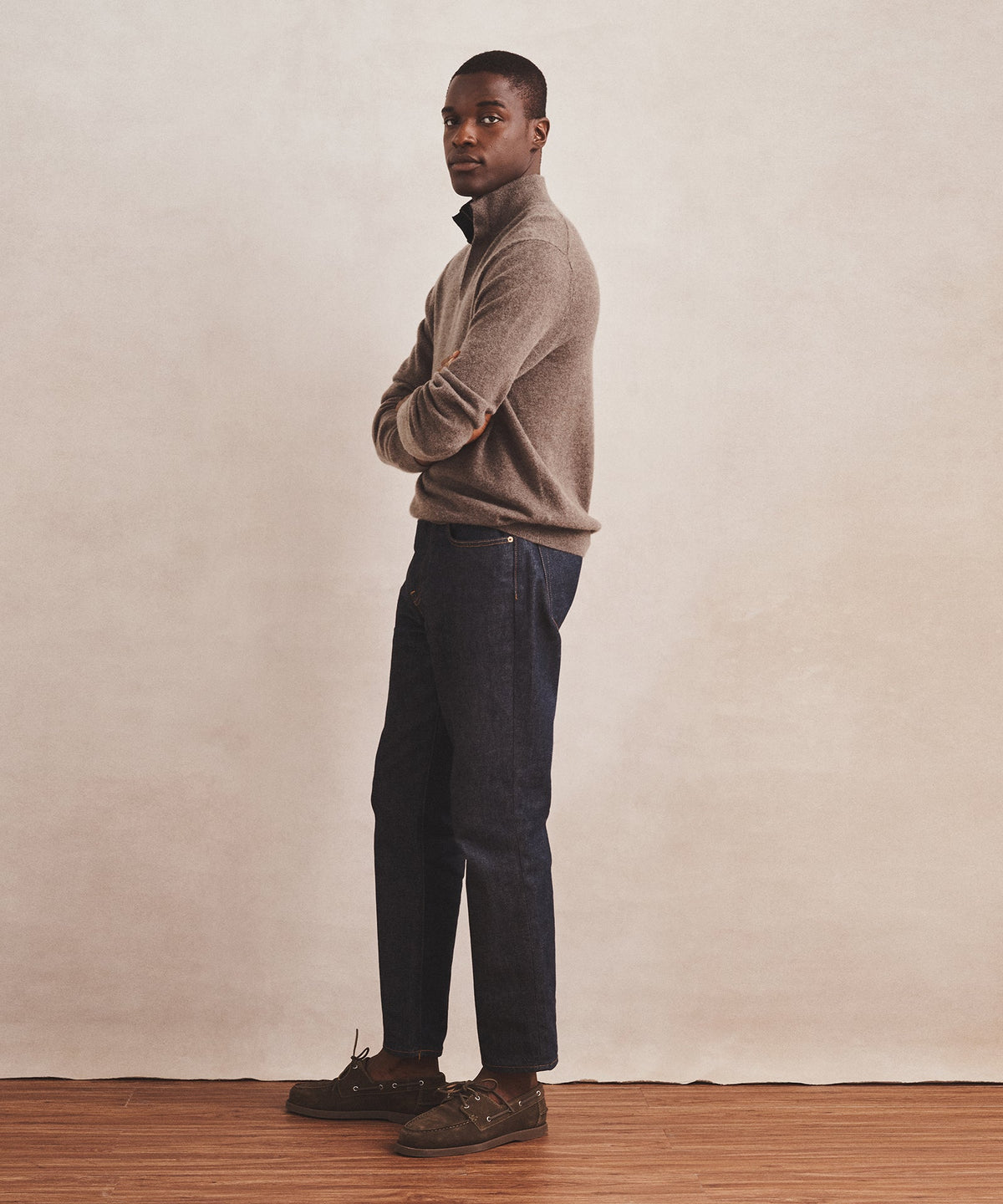 Signature Cashmere Quarter Button Down Sweater