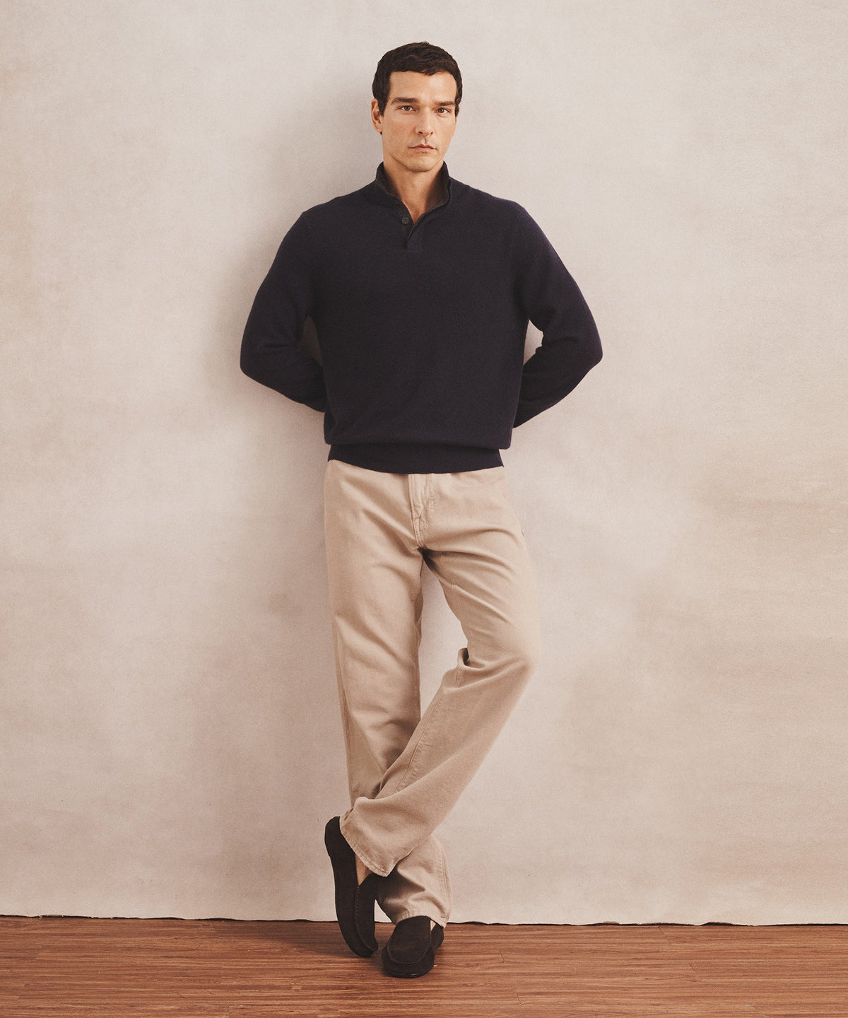 Signature Cashmere Quarter Button Down Sweater
