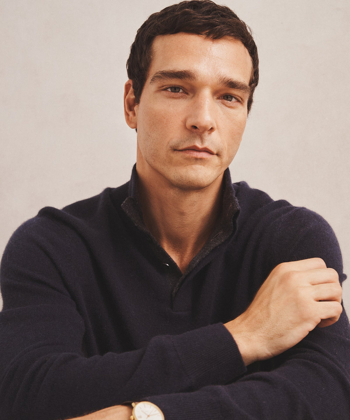 Signature Cashmere Quarter Button Down Sweater