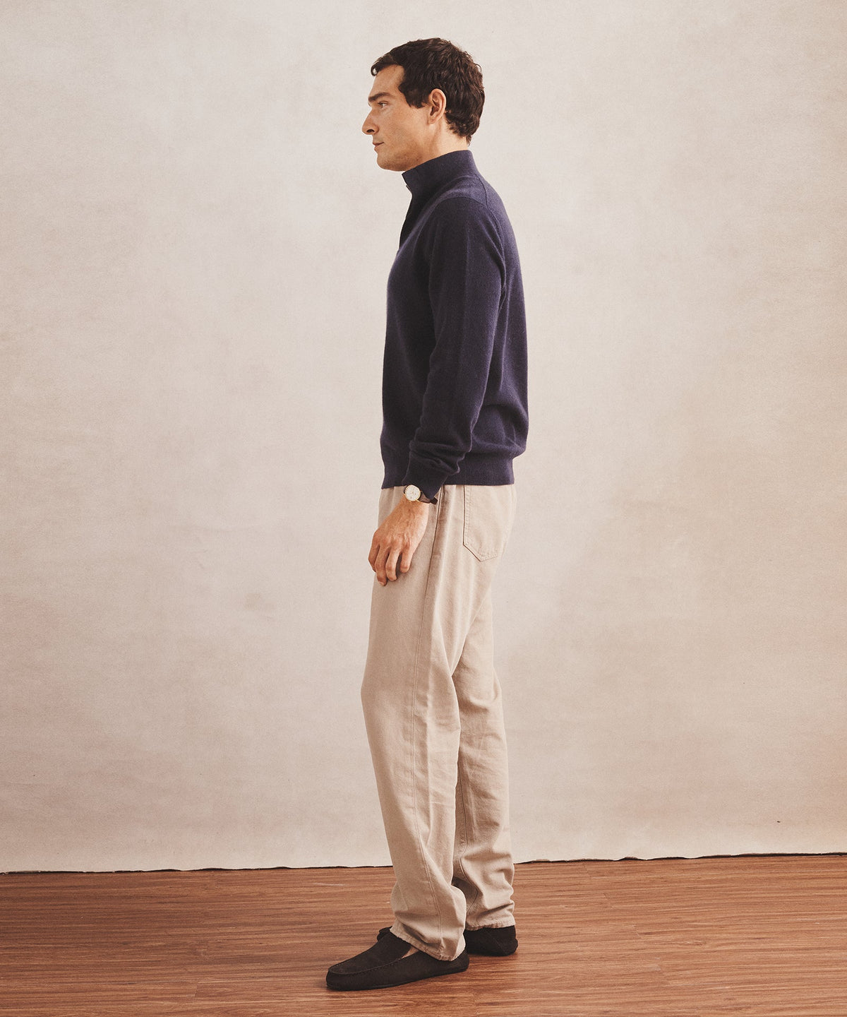 Signature Cashmere Quarter Button Down Sweater