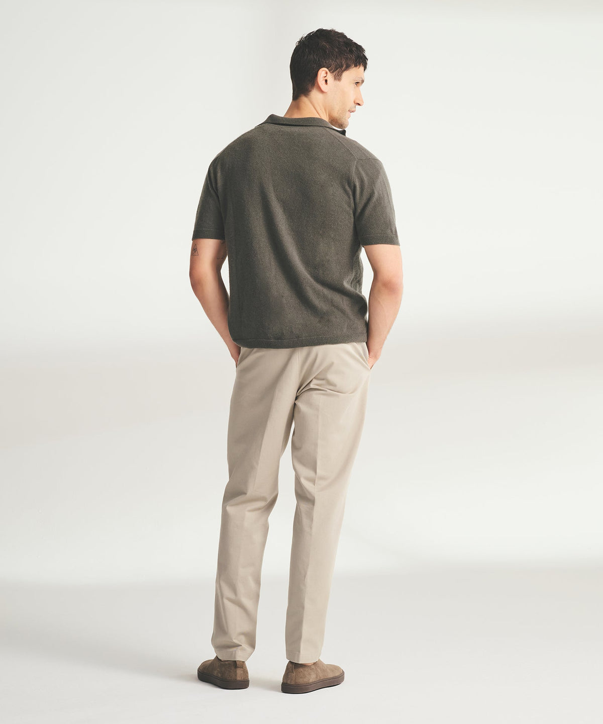 Signature Cashmere Short Sleeve Button Down