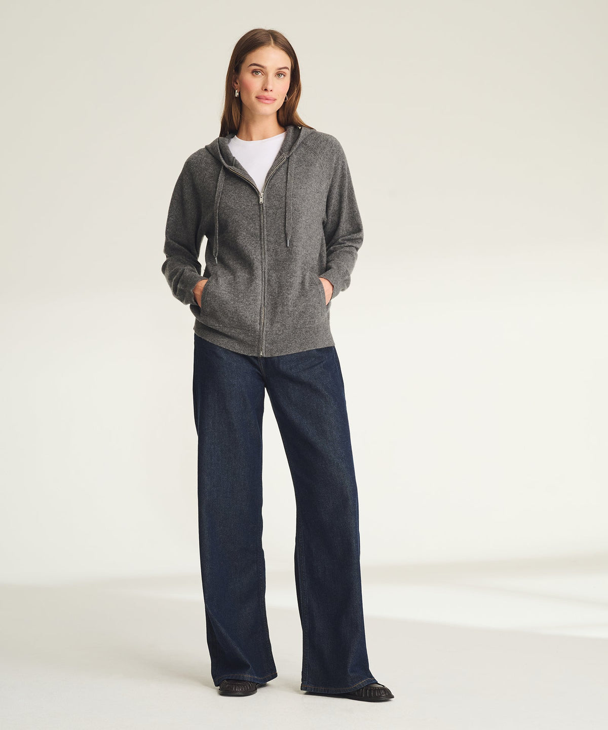 Signature Cashmere Zip Up Hoodie