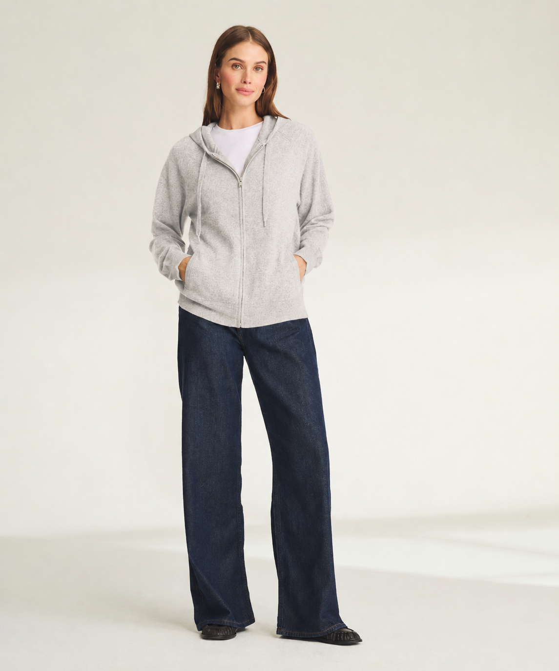 Signature Cashmere Zip Up Hoodie