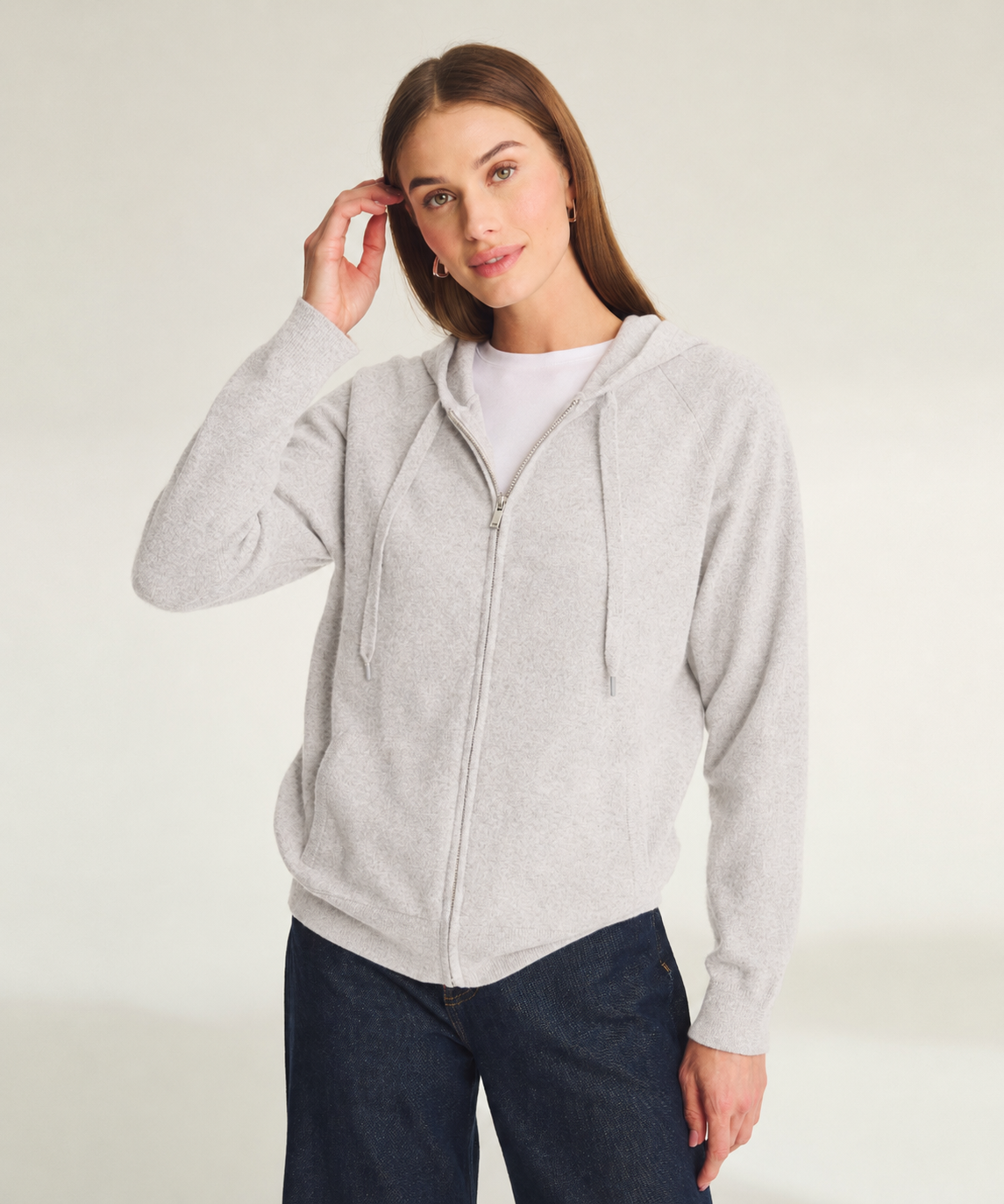 Signature Cashmere Zip Up Hoodie