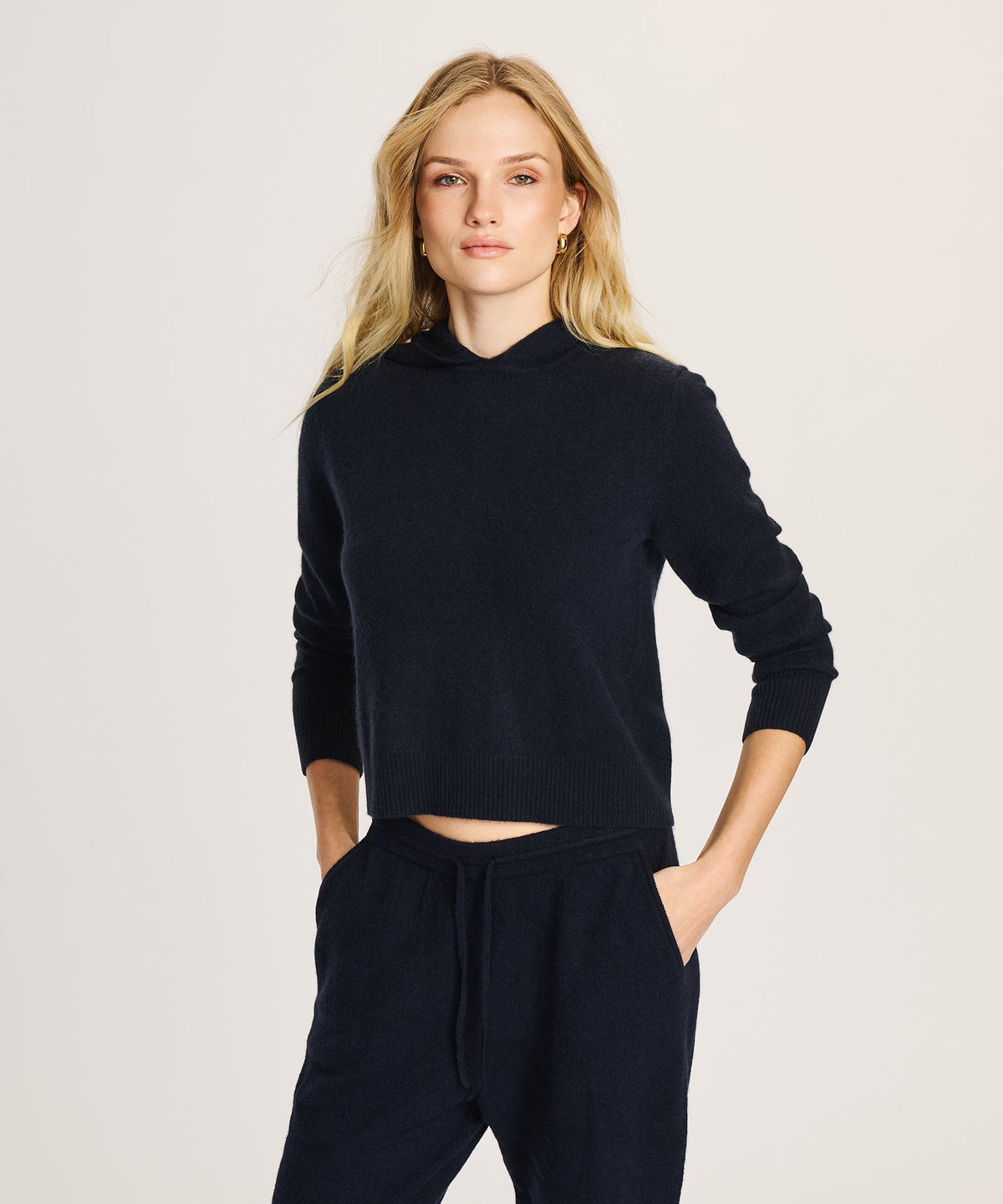 Signature Cashmere Cropped Hoodie