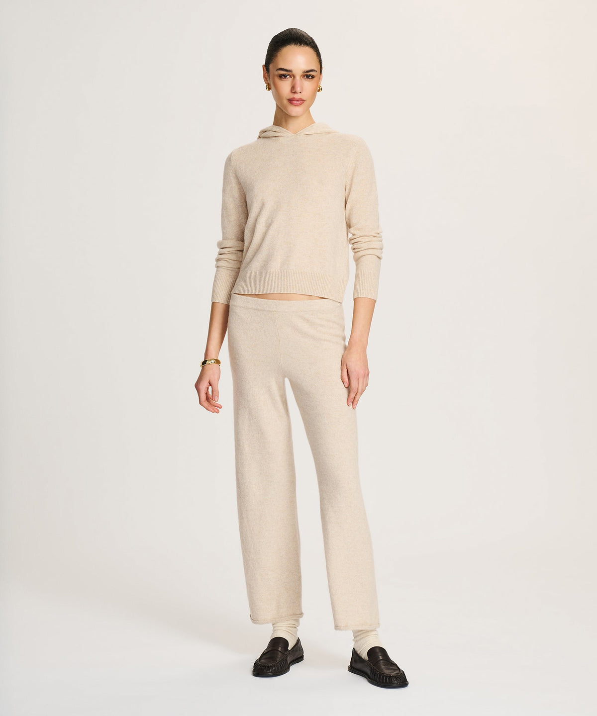 Signature Cashmere Cropped Hoodie