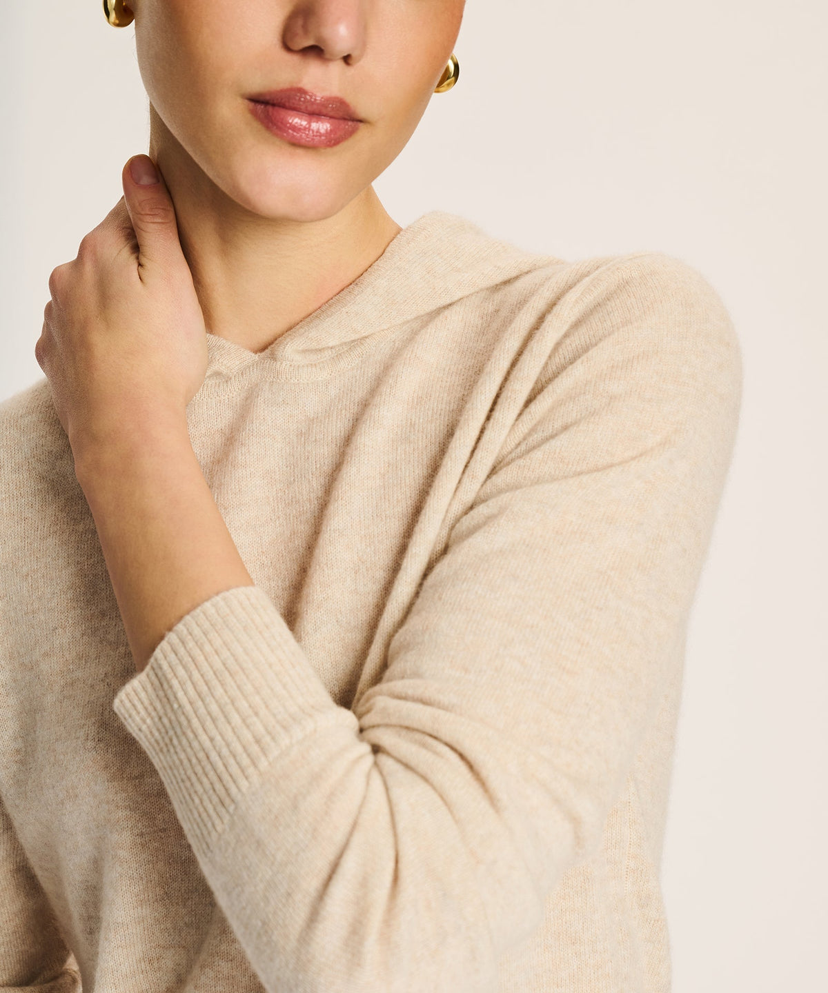 Signature Cashmere Cropped Hoodie