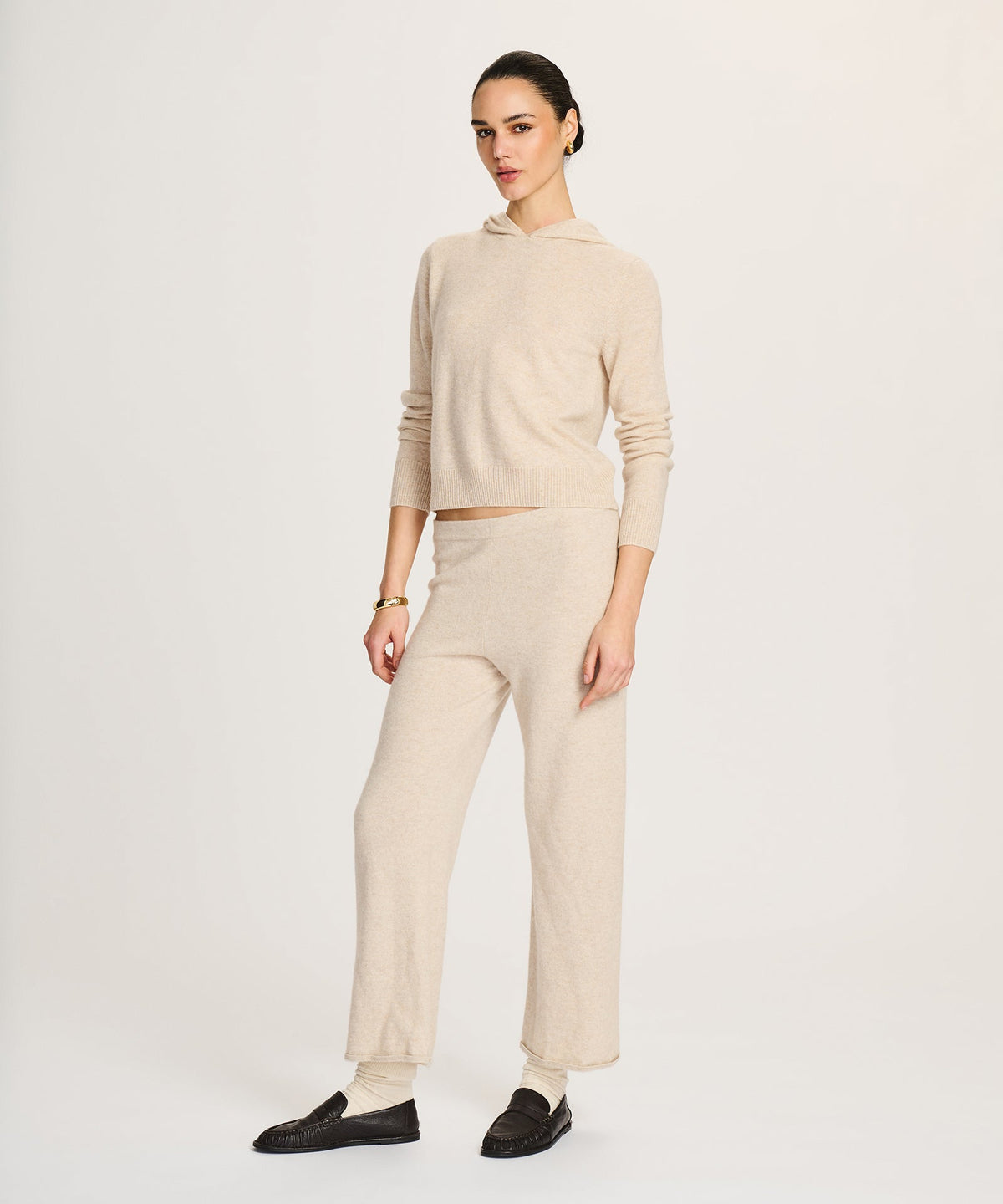 Signature Cashmere Cropped Hoodie