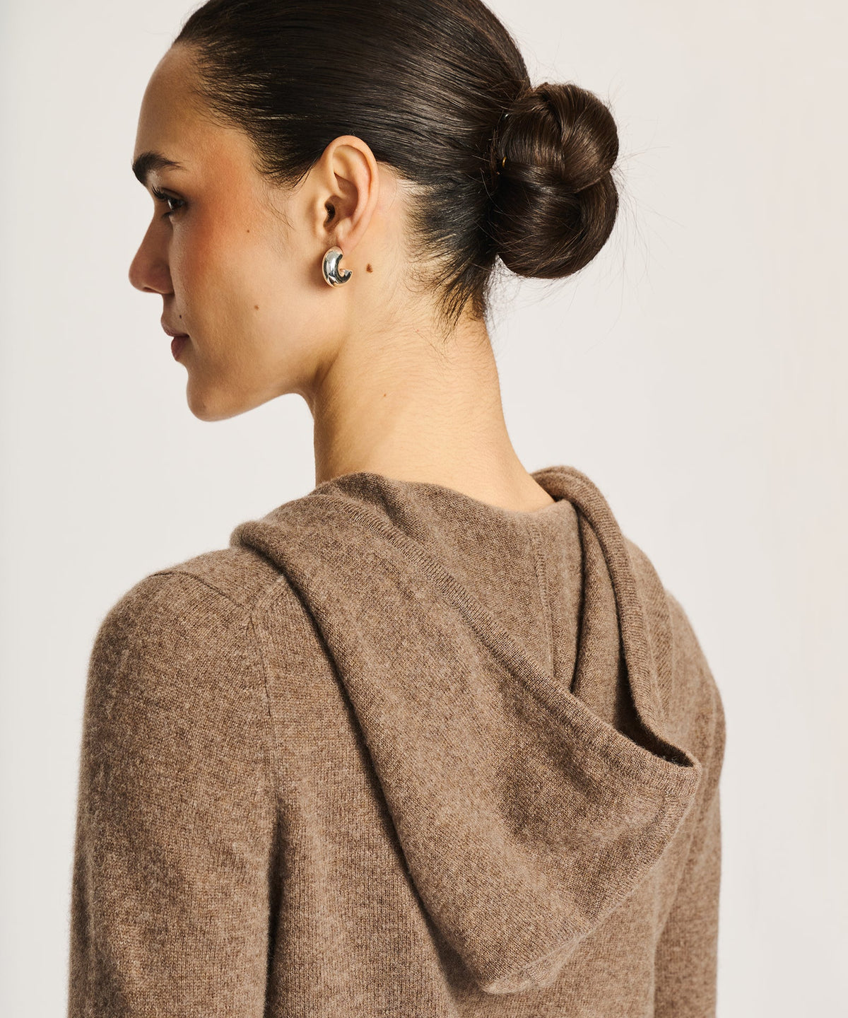 Signature Cashmere Cropped Zip Up Hoodie
