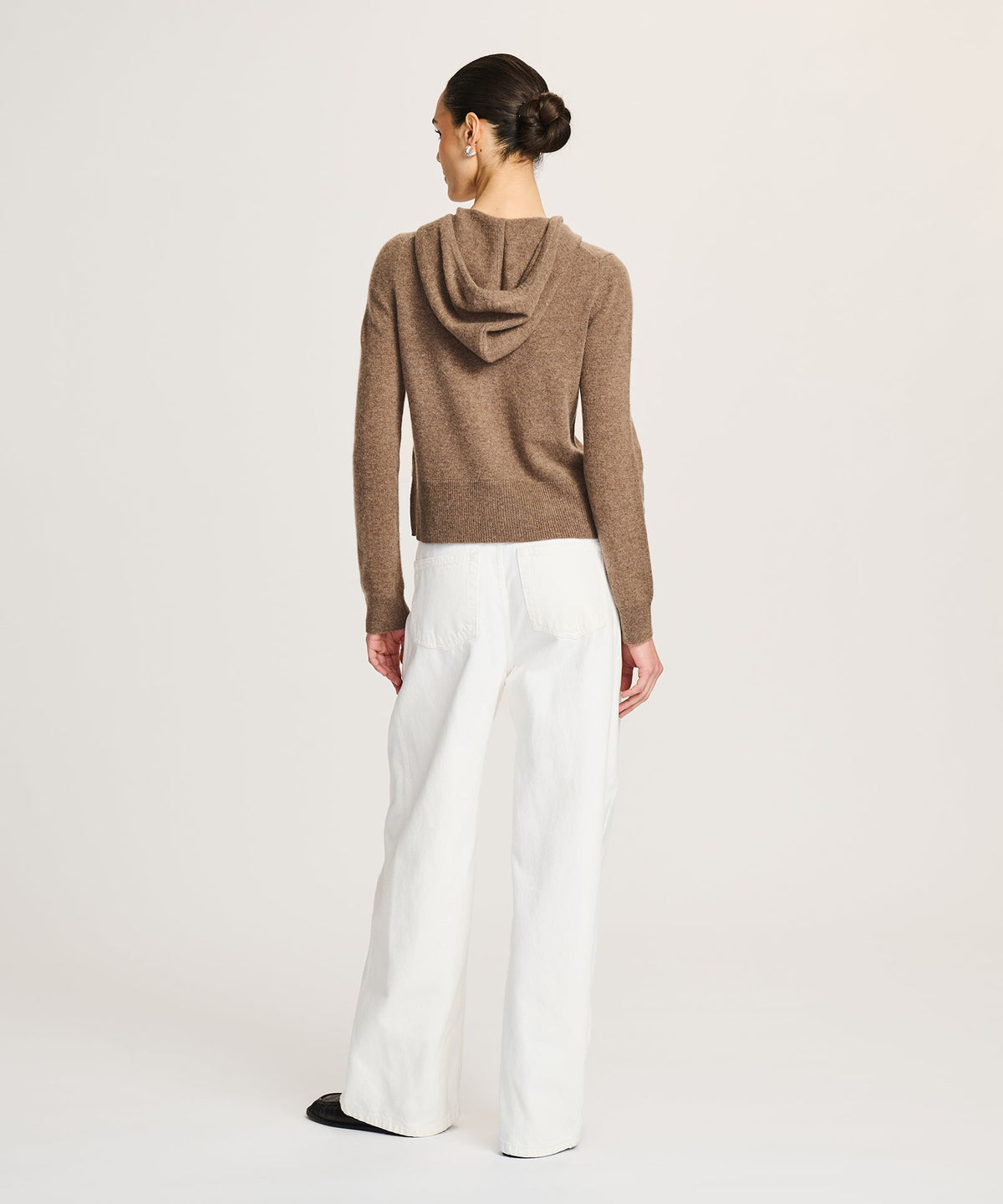 Signature Cashmere Cropped Zip Up Hoodie