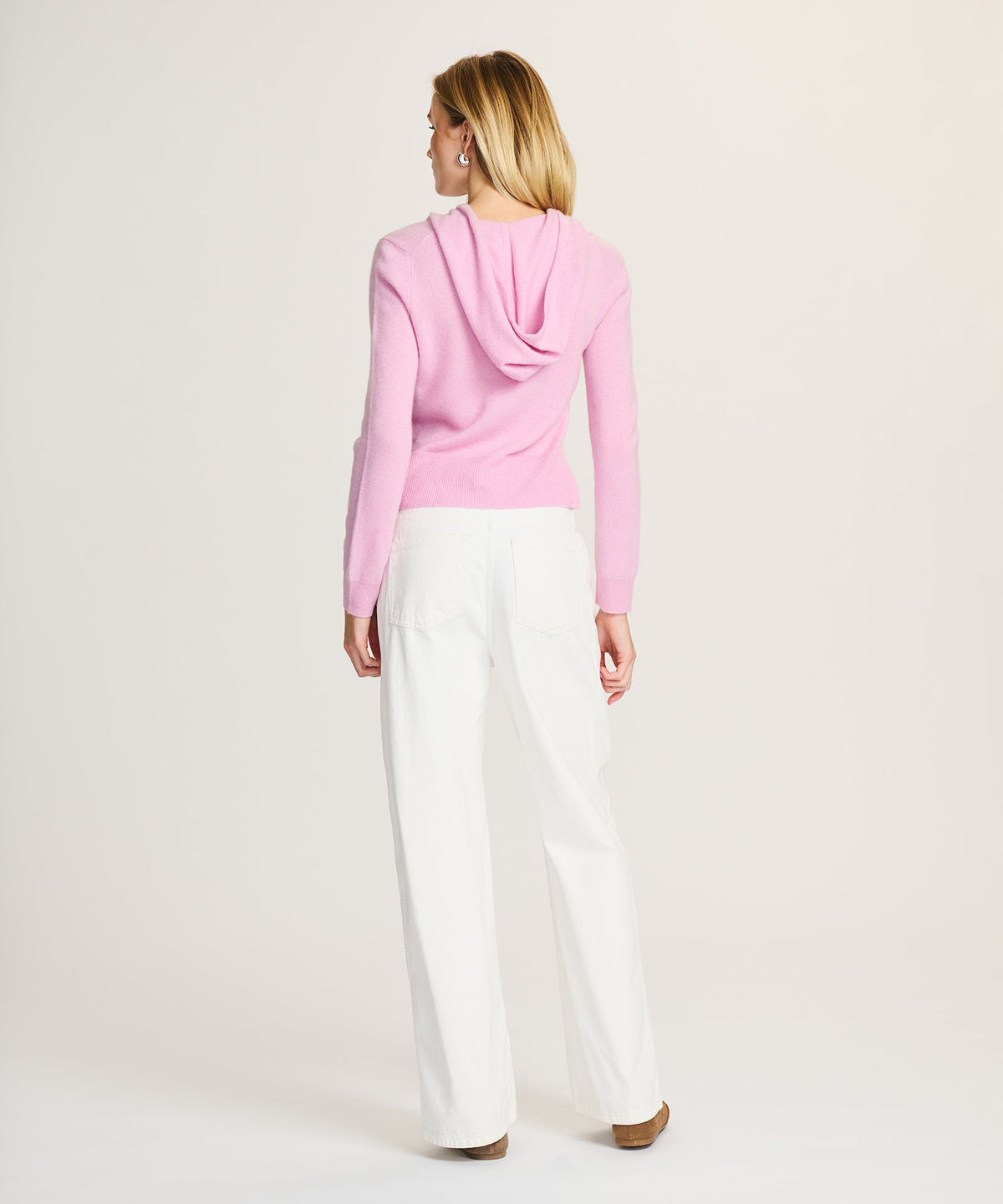 Signature Cashmere Cropped Zip Up Hoodie