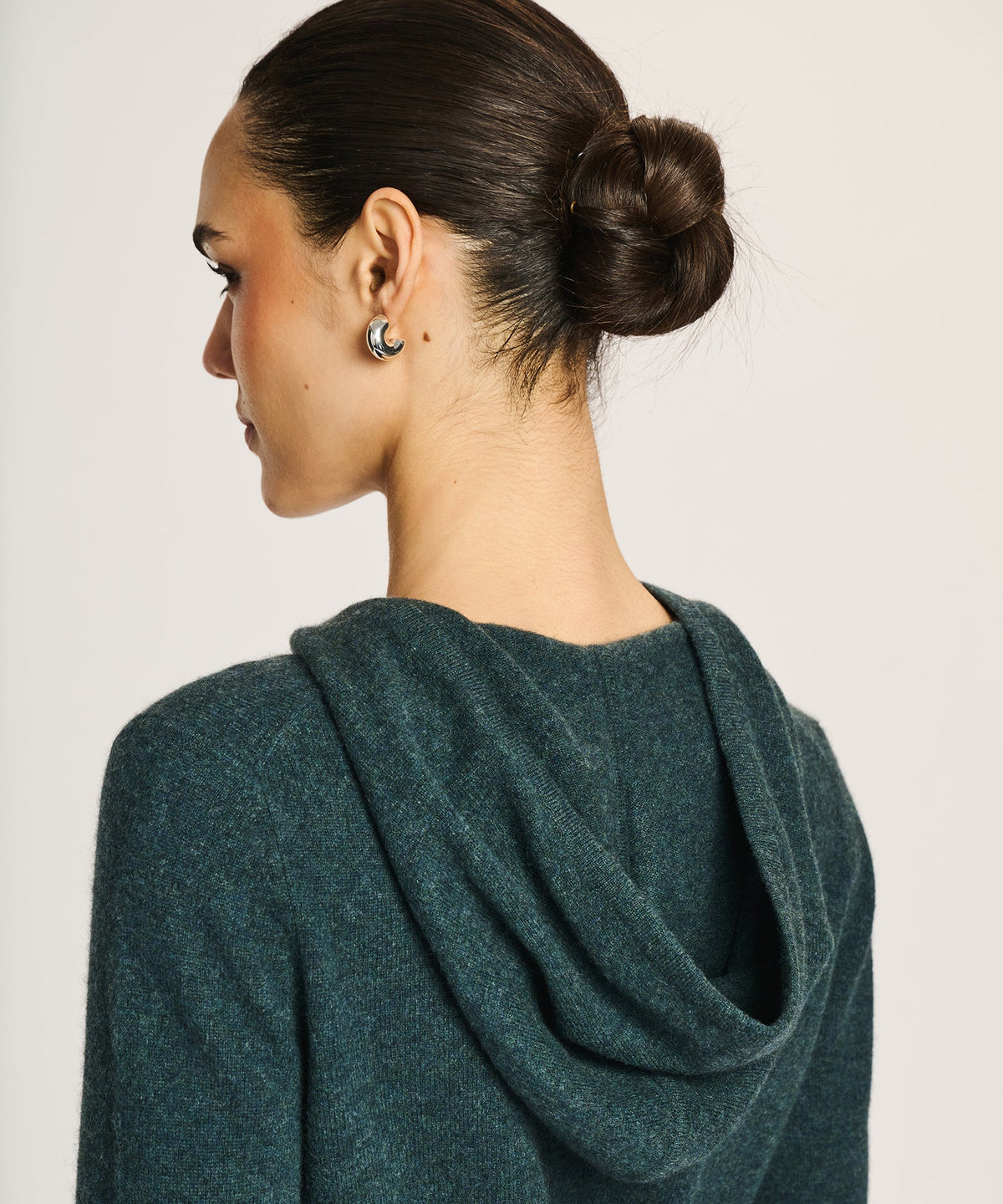 Signature Cashmere Cropped Zip Up Hoodie