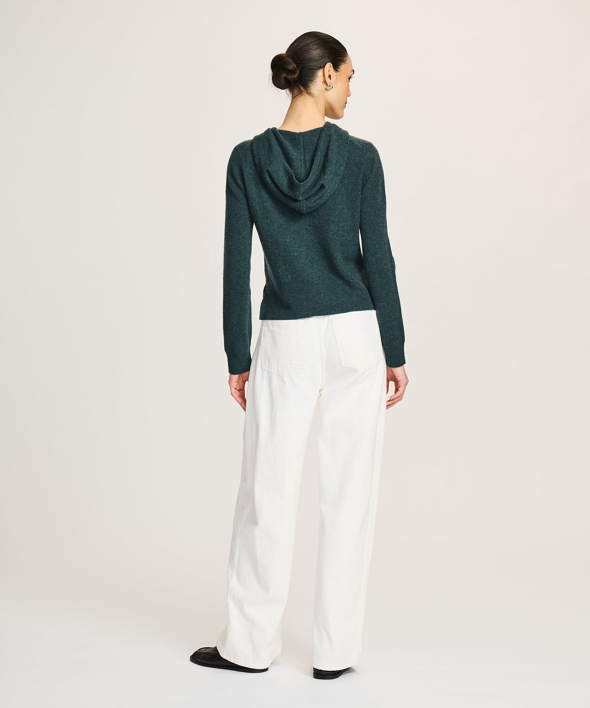 Signature Cashmere Cropped Zip Up Hoodie