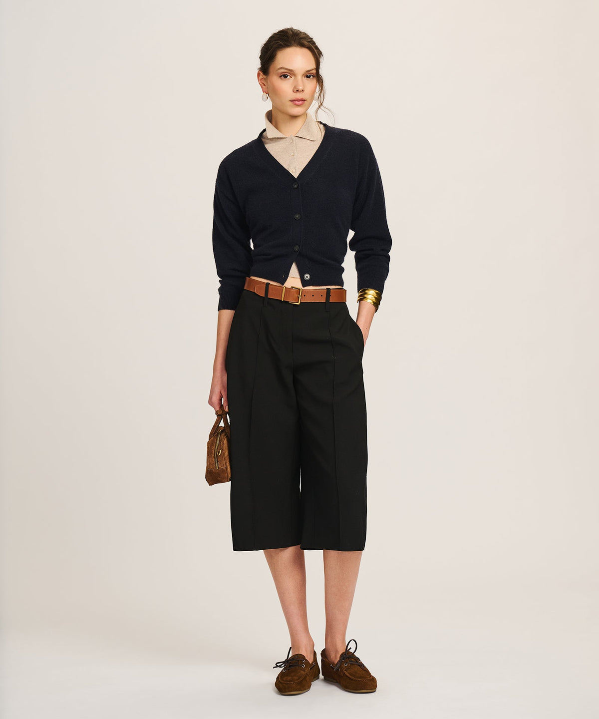 Signature Cashmere Three-Quarter Sleeve Cardigan