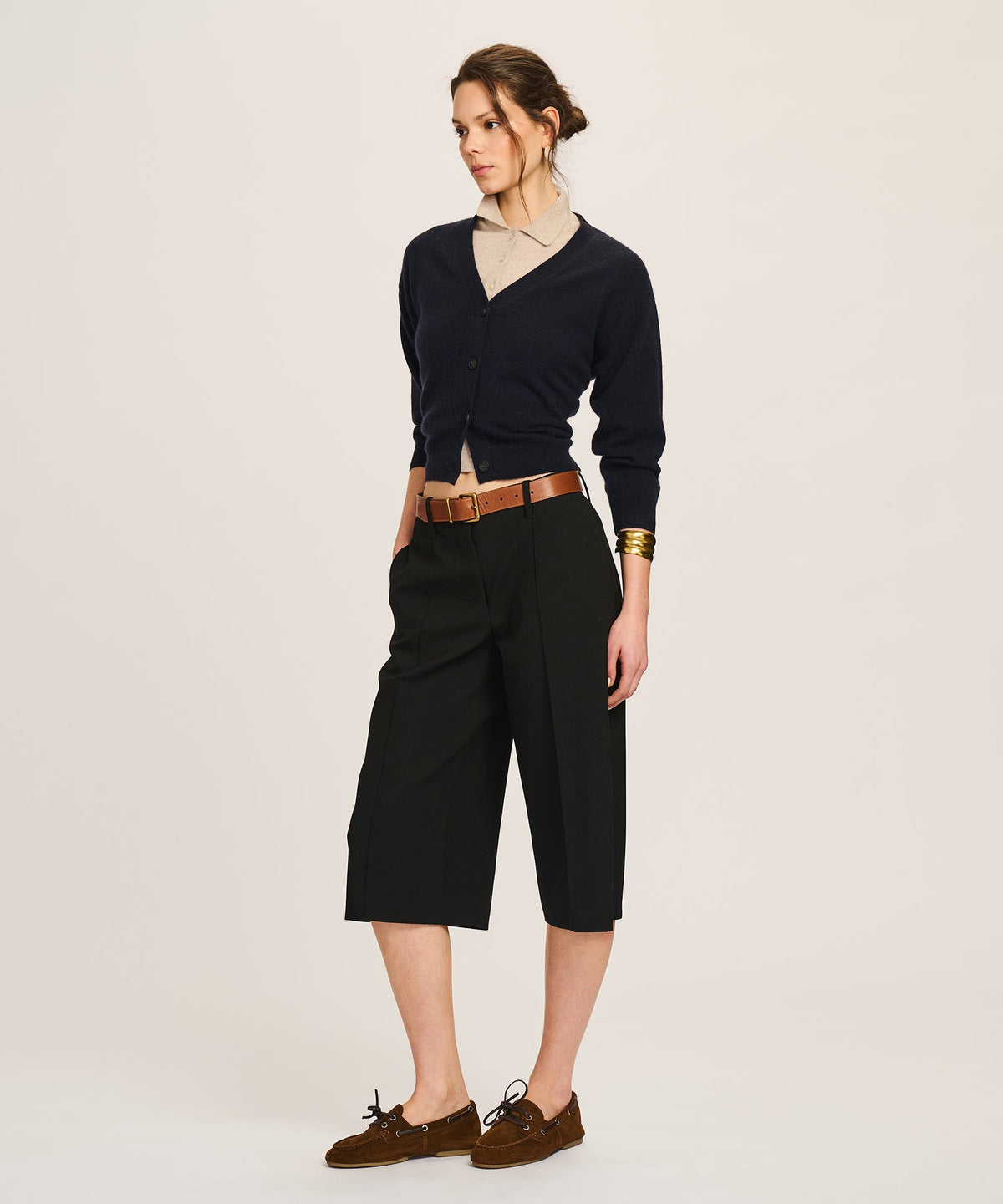Signature Cashmere Three-Quarter Sleeve Cardigan