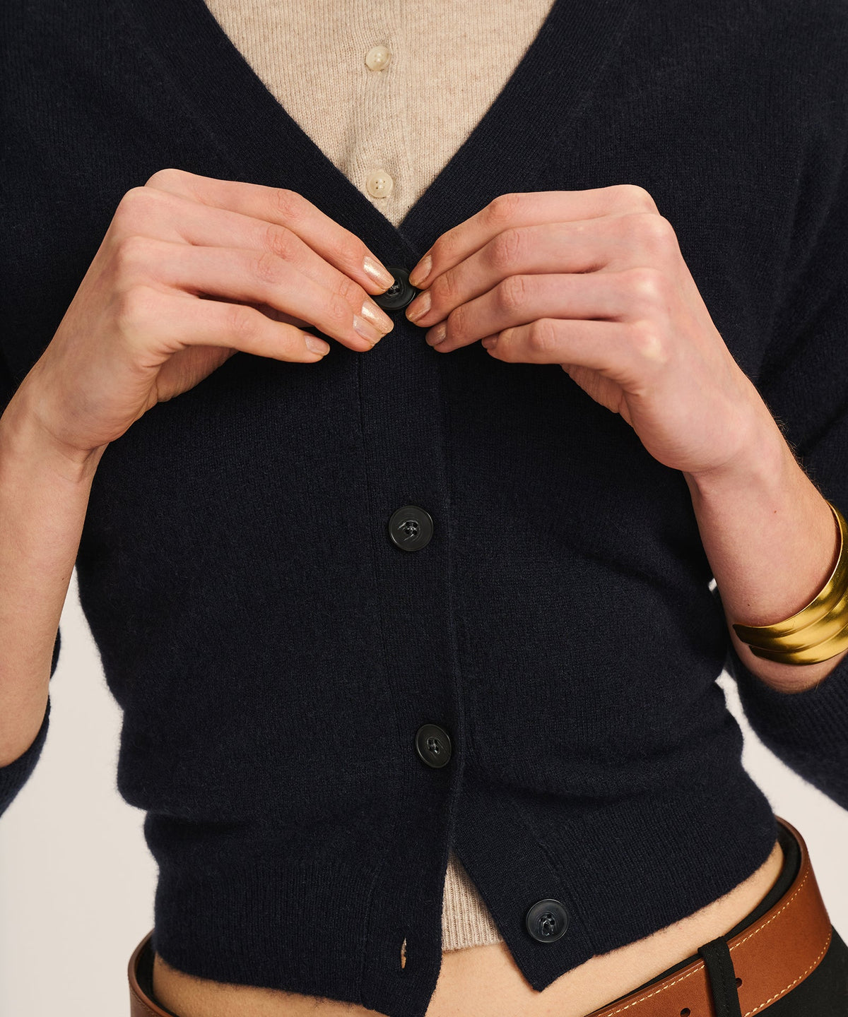 Signature Cashmere Three-Quarter Sleeve Cardigan