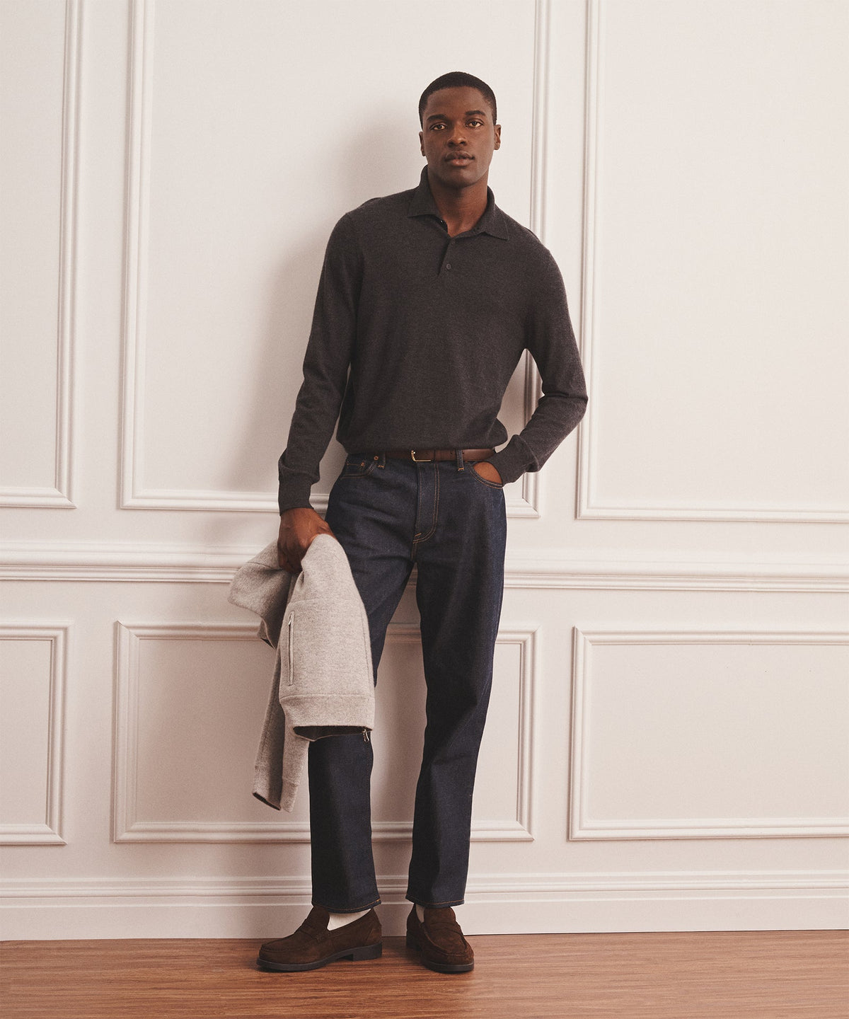 Super Fine Cashmere Long Sleeve Polo
