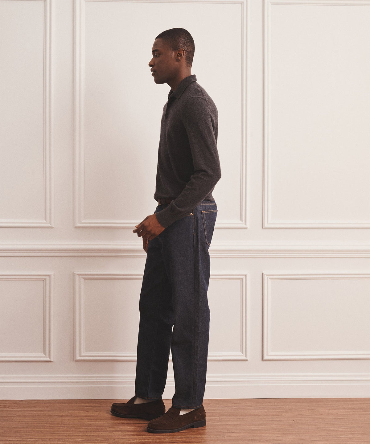 Super Fine Cashmere Long Sleeve Polo