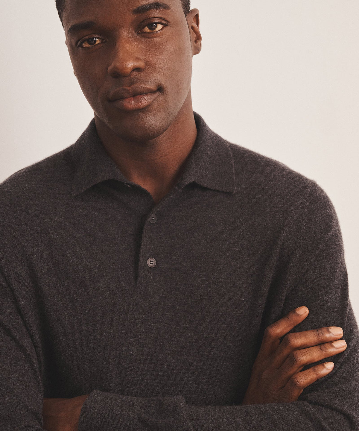 Super Fine Cashmere Long Sleeve Polo
