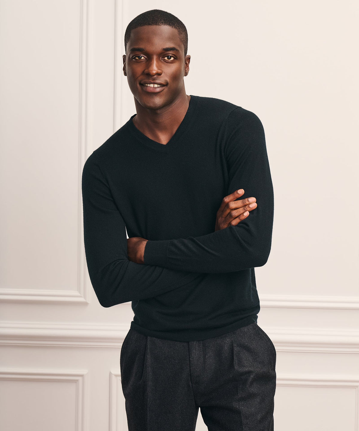 Super Fine Cashmere Long Sleeve V-Neck