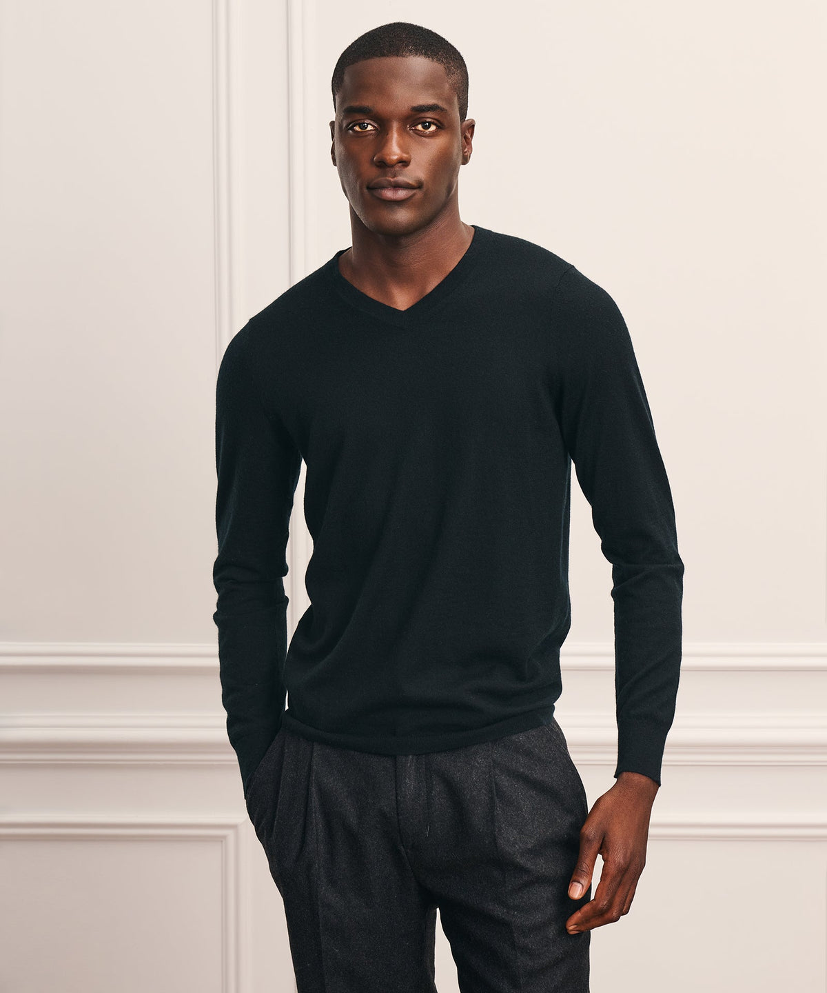 Super Fine Cashmere Long Sleeve V-Neck