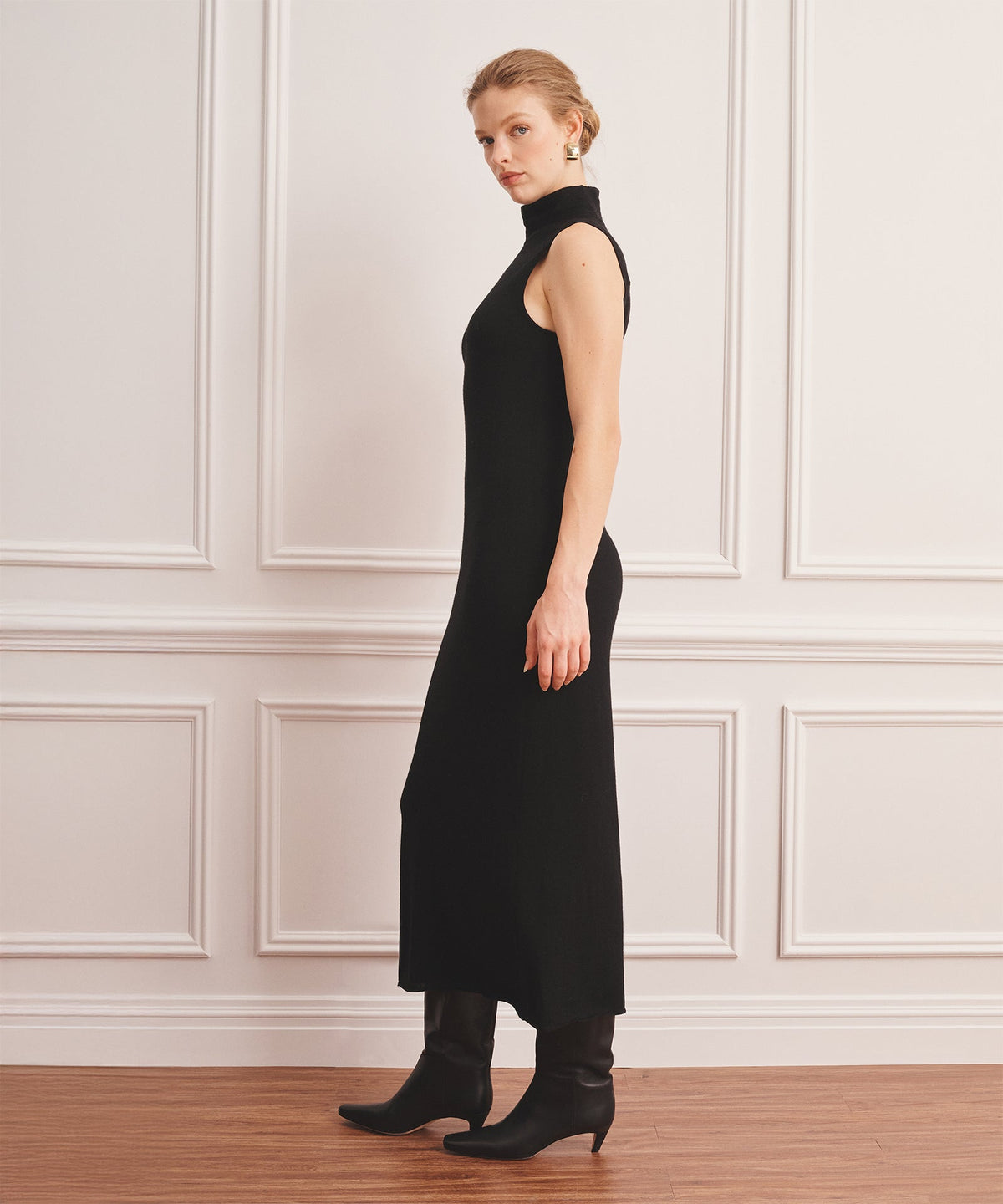 Super Fine Cashmere Sleeveless Turtleneck Dress