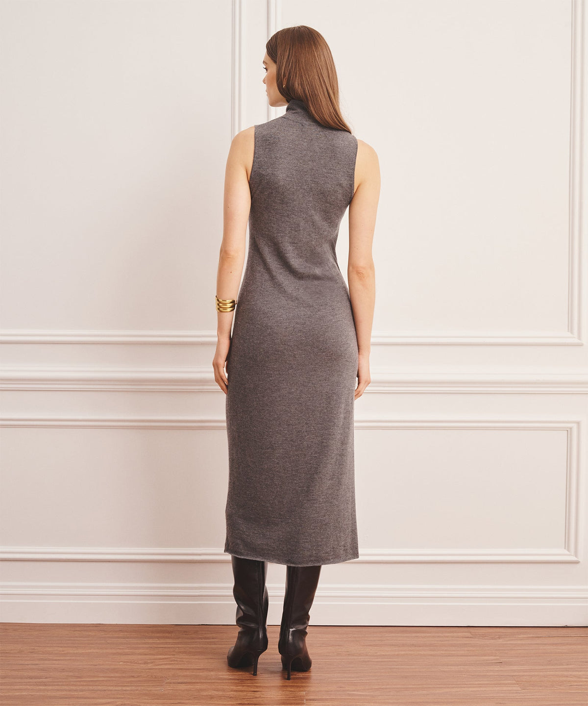 Super Fine Cashmere Sleeveless Turtleneck Dress