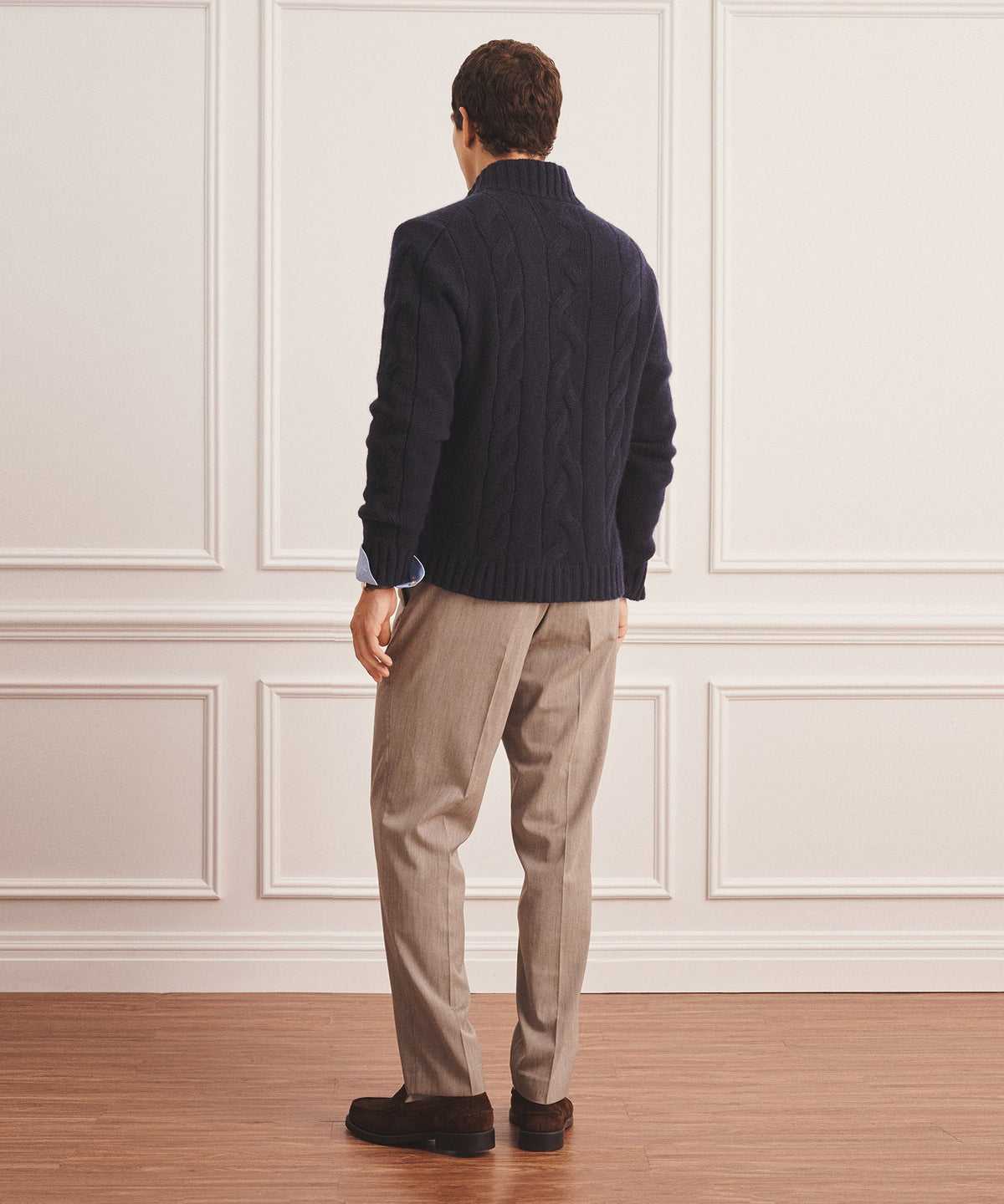 Super Luxe Cashmere Cable Full Zip Sweater