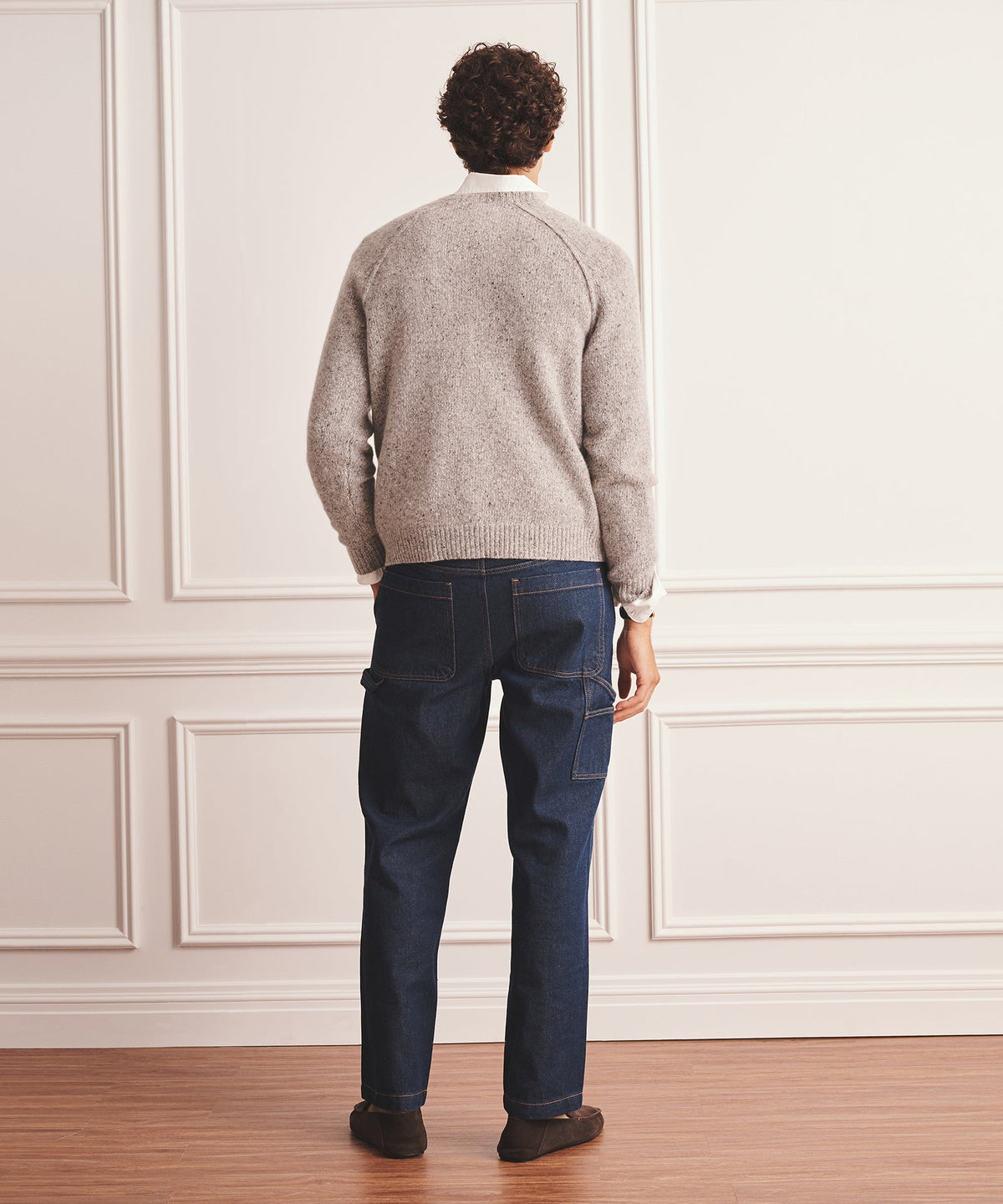 Super Luxe Cashmere Donegal Crewneck Sweater