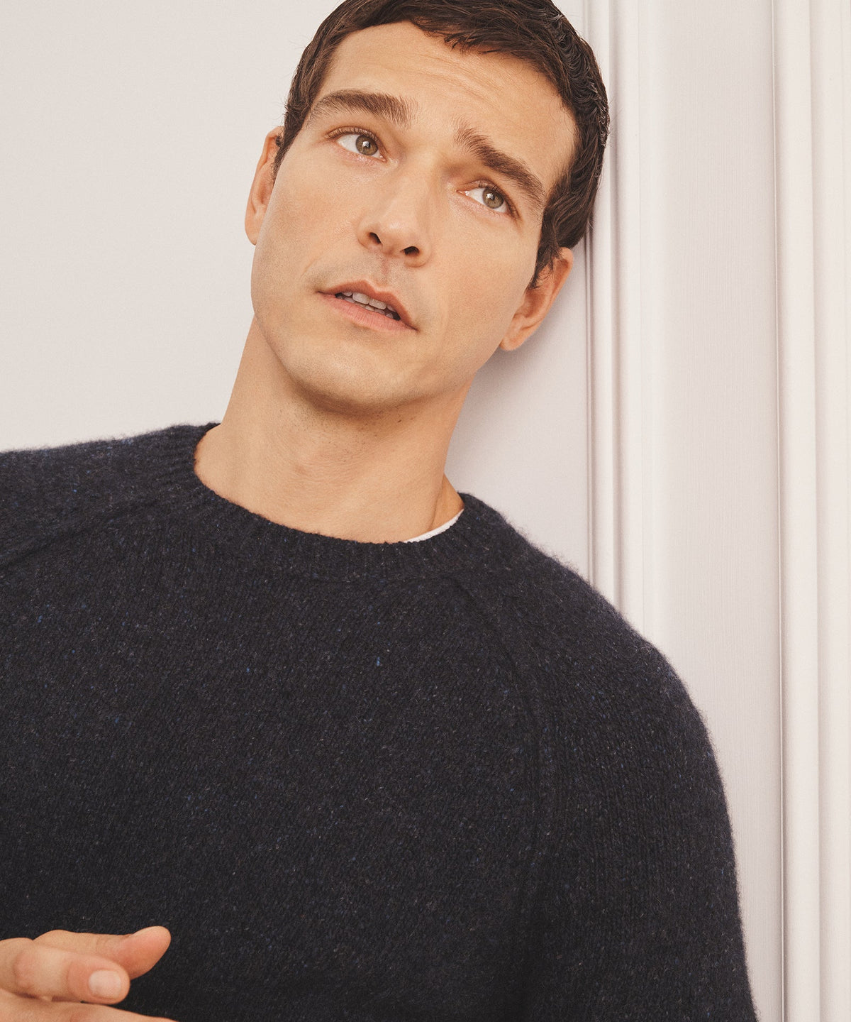 Super Luxe Cashmere Donegal Crewneck Sweater