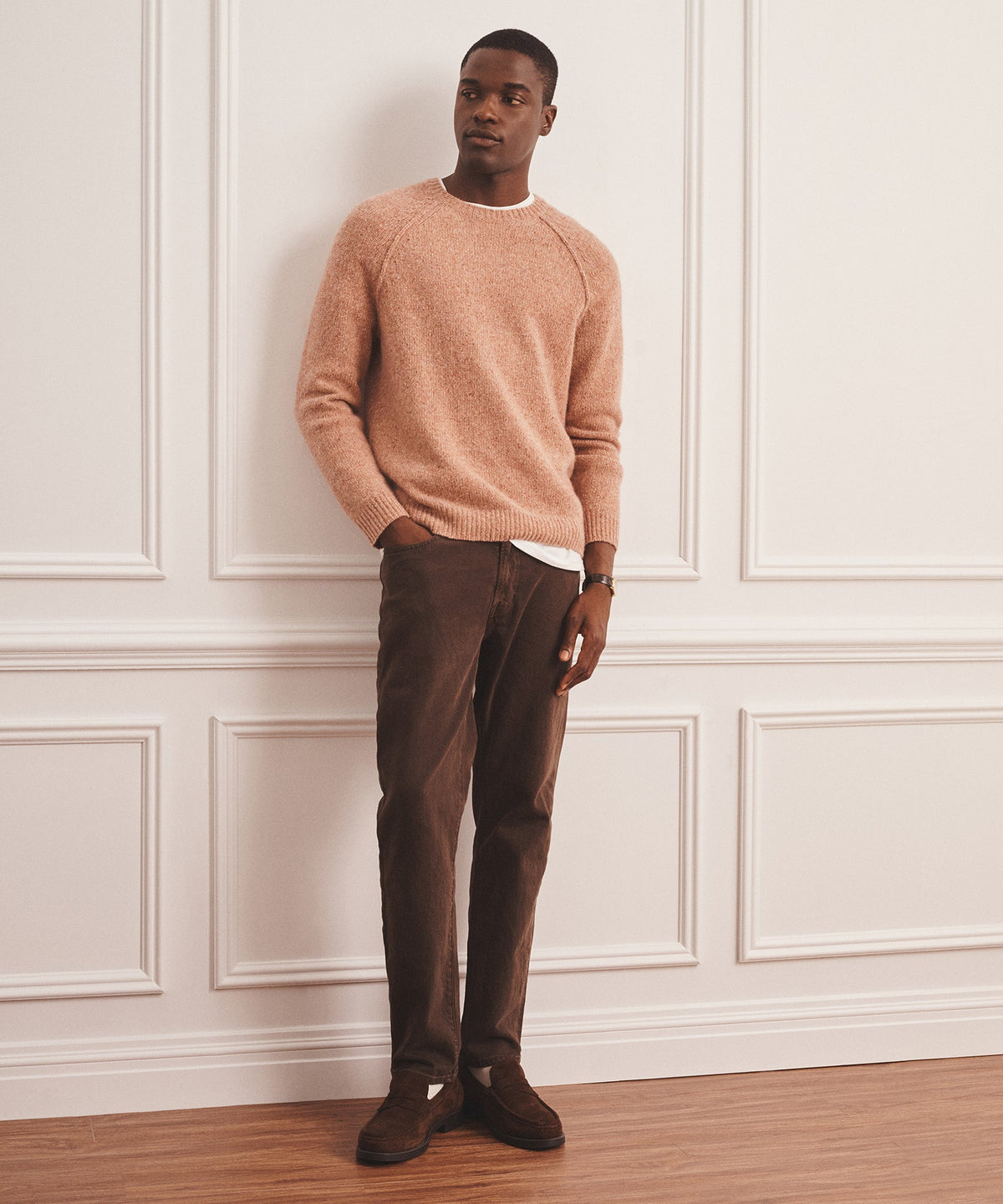 Super Luxe Cashmere Donegal Crewneck Sweater