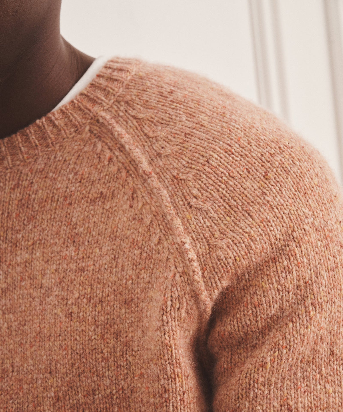 Super Luxe Cashmere Donegal Crewneck Sweater