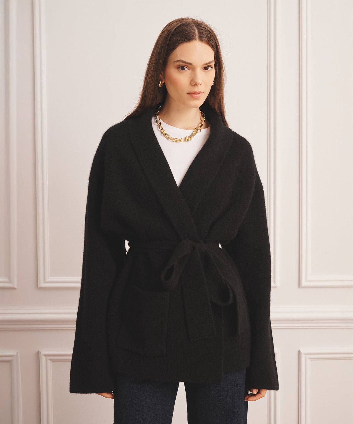 Super Luxe Cashmere Double Faced Shawl Collar Jacket