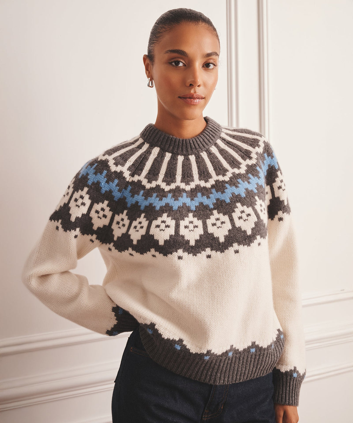 Super Luxe Cashmere Fair Isle Crewneck