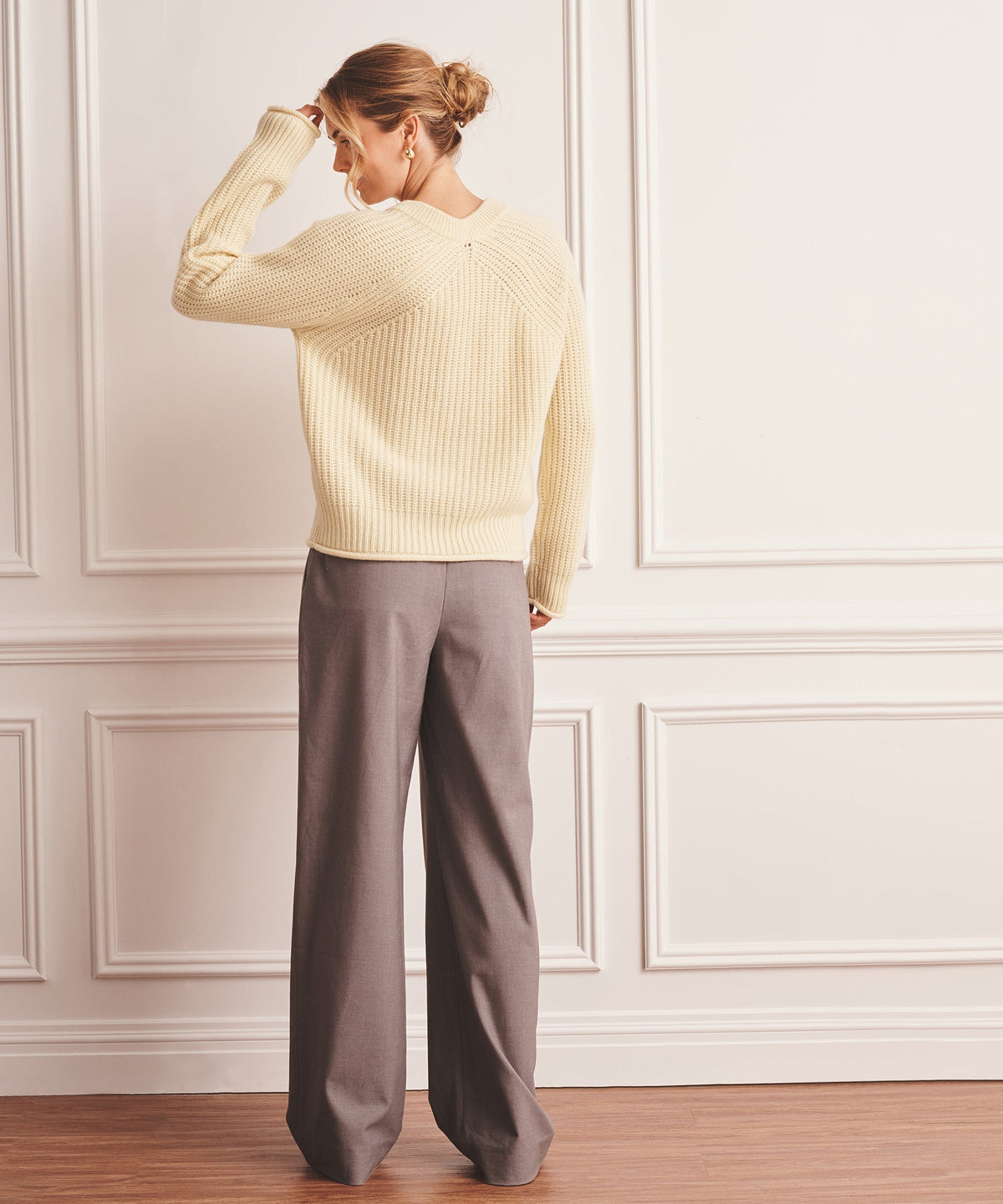 Luxe Cashmere Fisherman V-Neck Sweater
