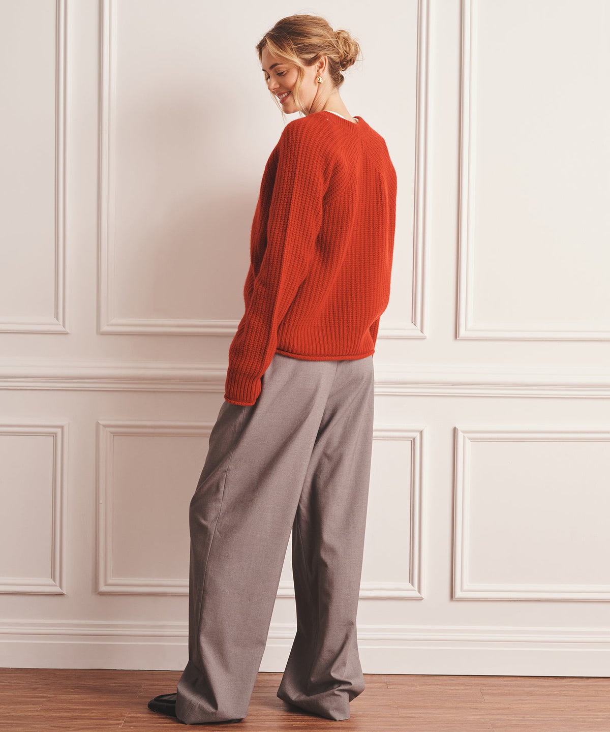 Luxe Cashmere Fisherman V-Neck Sweater