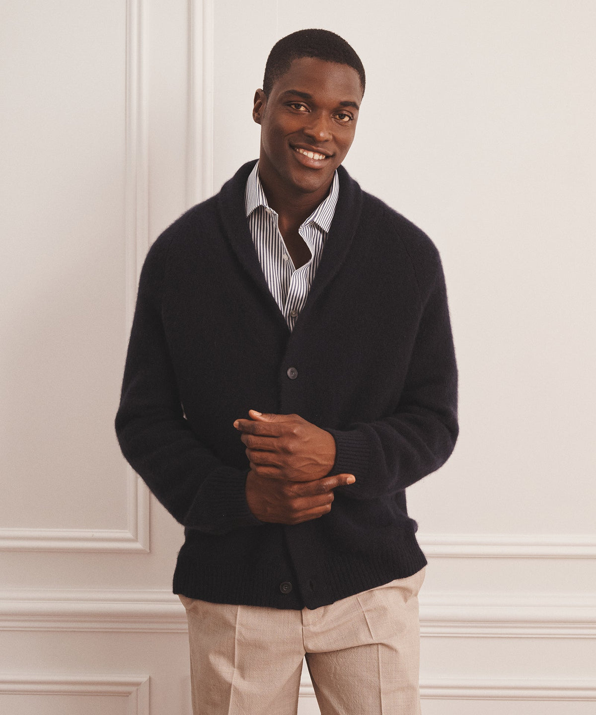 Super Luxe Cashmere Shawl Collared Cardigan