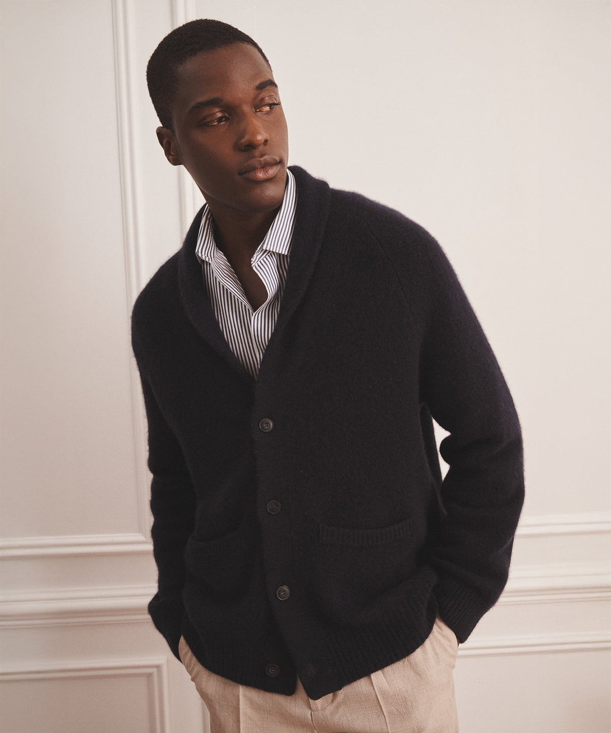 Super Luxe Cashmere Shawl Collared Cardigan