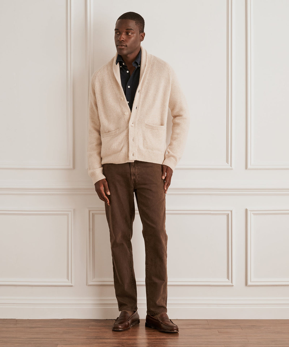 Super Luxe Cashmere Shawl Collared Cardigan