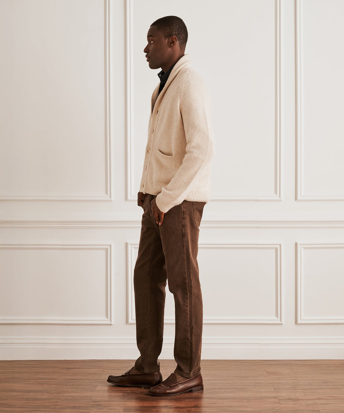 Super Luxe Cashmere Shawl Collared Cardigan