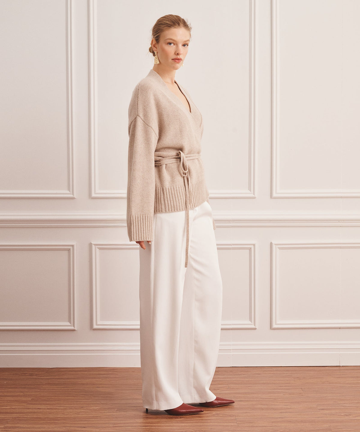 Super Luxe Cashmere Tie Waist Cardigan