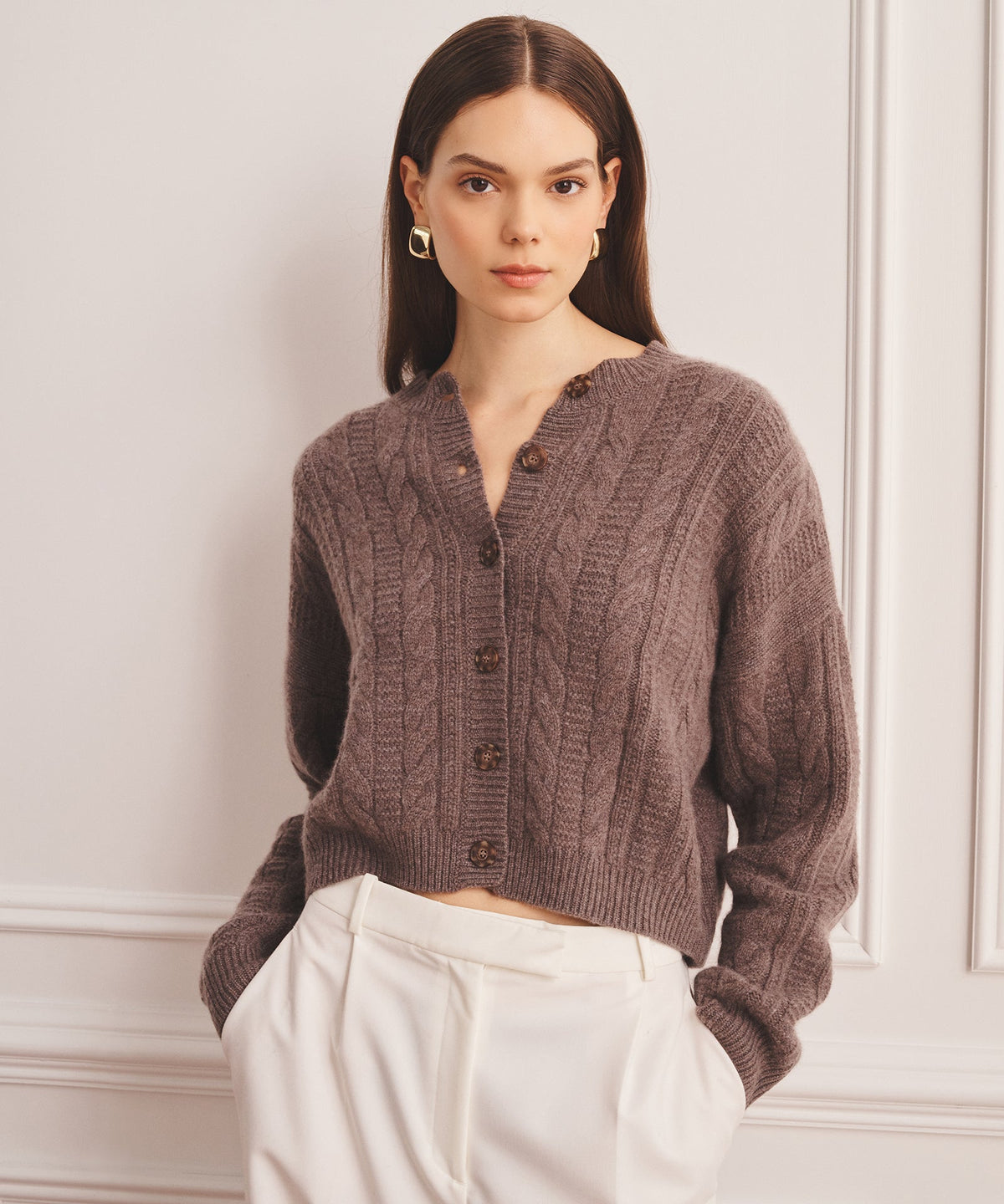 Super Luxe Cashmino Cable Cardigan