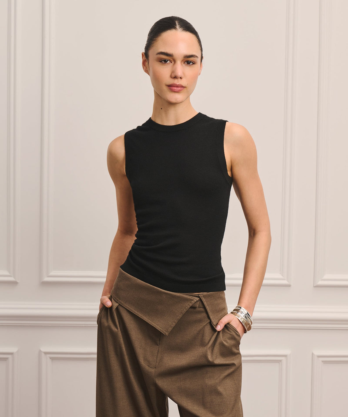 Super Fine Cashmere High Neck Tank